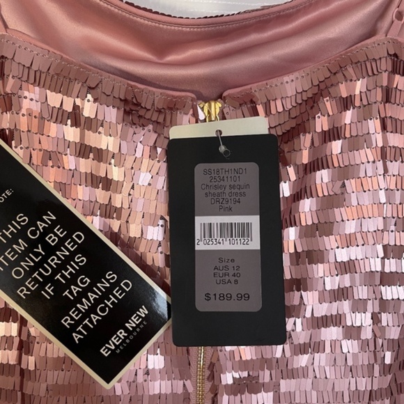 Forever New/EverNew Melbourne Sequin Sheath Pink Dress, New Years, Party Dress! - Picture 3 of 7